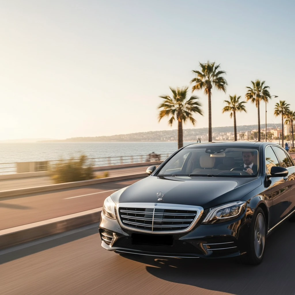 chauffeur privé Nice promenade des Anglais transfert aéroport Nice Côte d’Azur