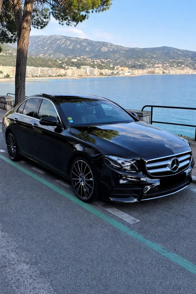 chauffeur prive nice mercedes classe e transfert aeroport cote d azur